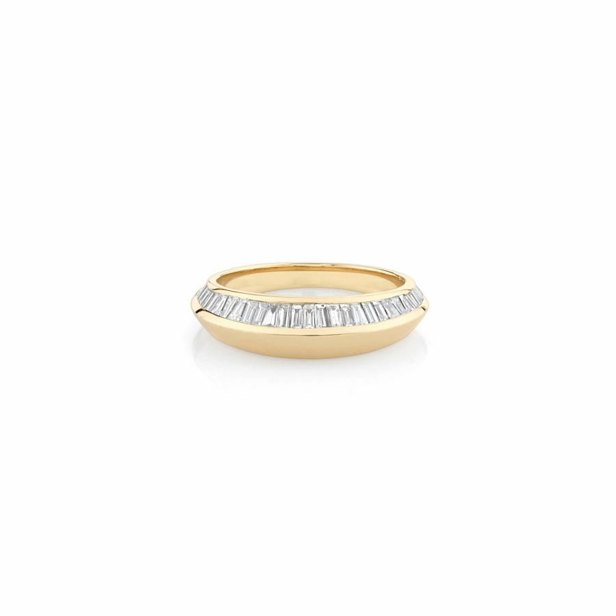 Ready To Ship Lizzie Mandler | Degrede Crescent Ring Yellow Gold / White Diamond