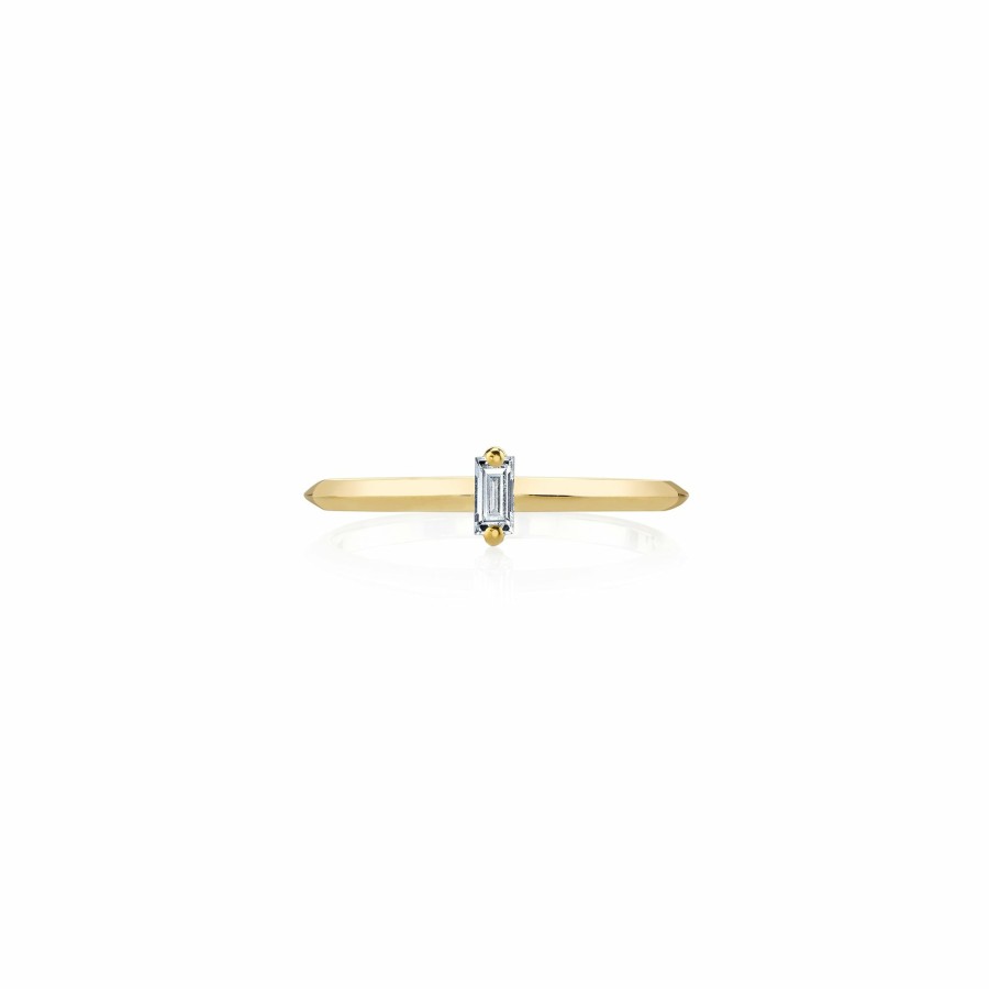 Rings Lizzie Mandler | Petite Knife Edge Vertical Baguette Solitaire Ring