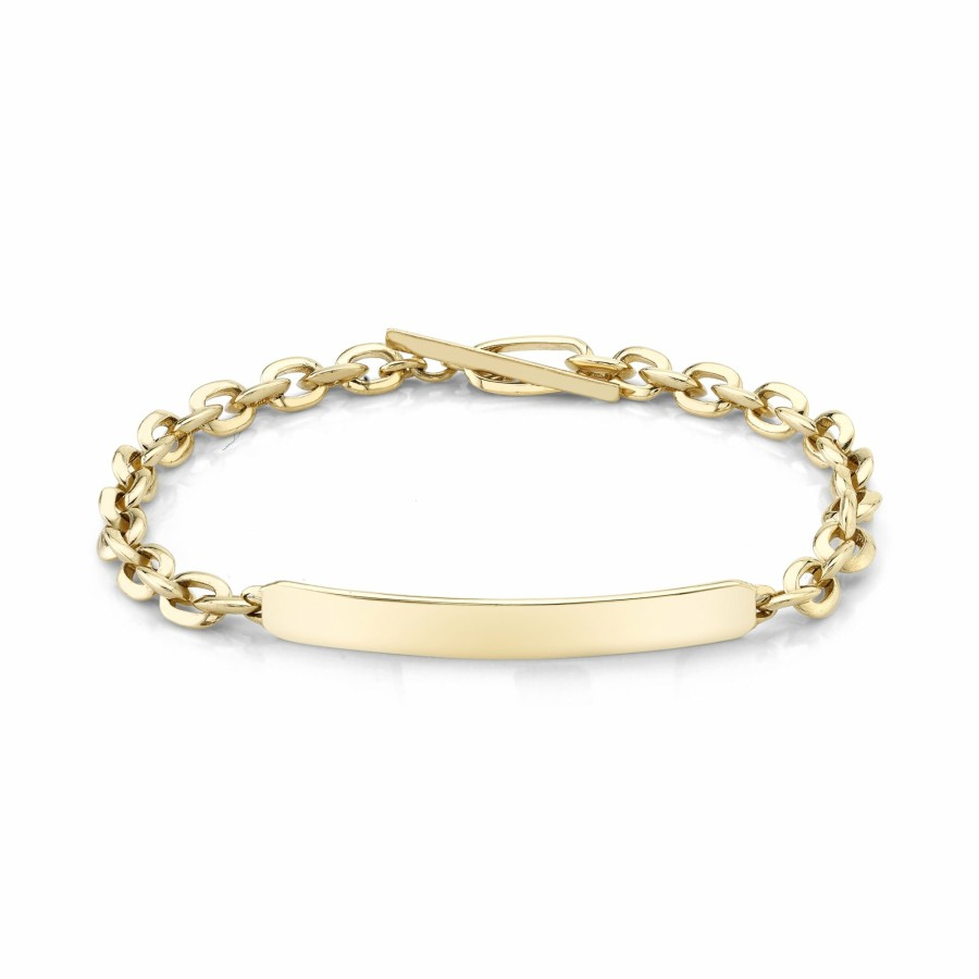 Ready To Ship Lizzie Mandler | Petite Id Bracelet Yellow Gold"