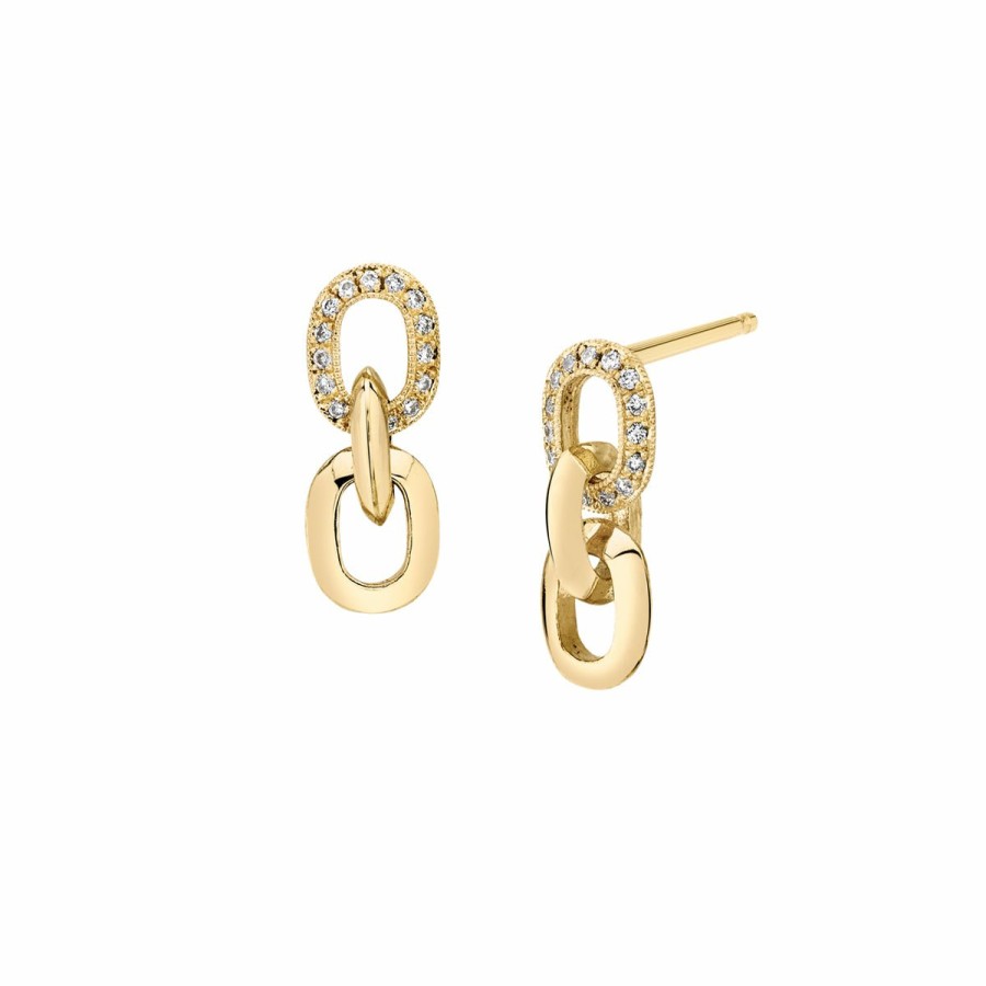 Earrings Lizzie Mandler | Petite Xs Link Drops With Pave Link