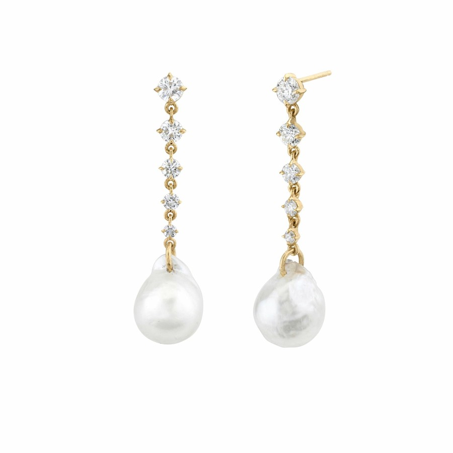 Earrings Lizzie Mandler | Baroque Pearl Eclat Five Drop Earrings