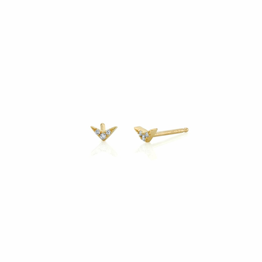 Earrings Lizzie Mandler | Pave V Stud