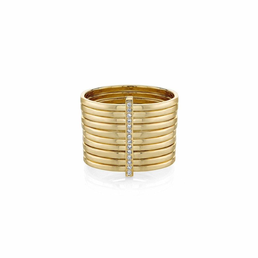 Ready To Ship Lizzie Mandler | 10 Day Ring Yellow Gold / White Diamonds