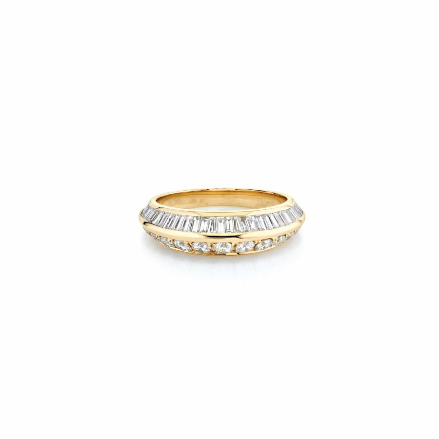 Ready To Ship Lizzie Mandler | Pave And Tapered Baguette Crescent Ring