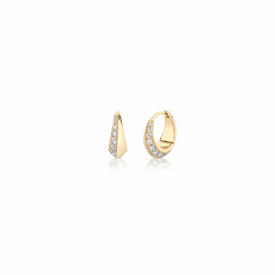 Ready To Ship Lizzie Mandler | One Sided Pave Mini Crescent Hoop