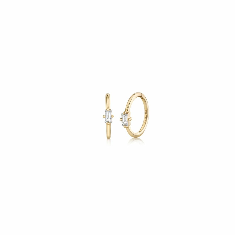 Earrings Lizzie Mandler | Baguette Seamless Huggie