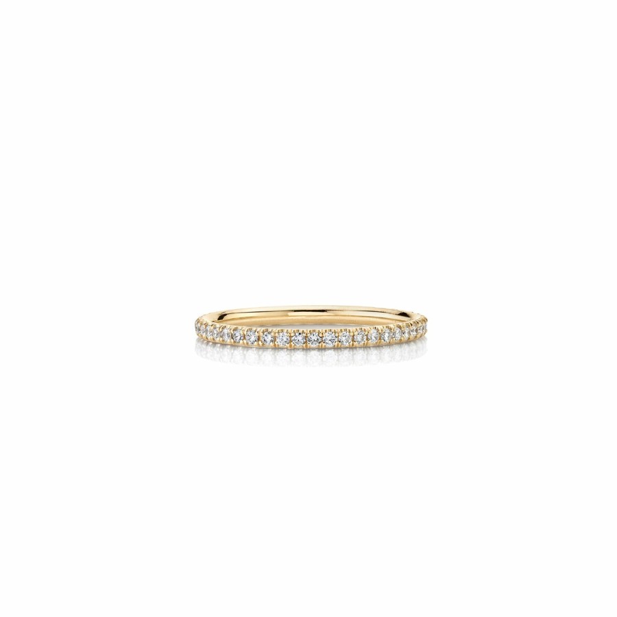 Ready To Ship Lizzie Mandler | 1.5Mm U Set Pave Eternity Band Yellow Gold / Eternity