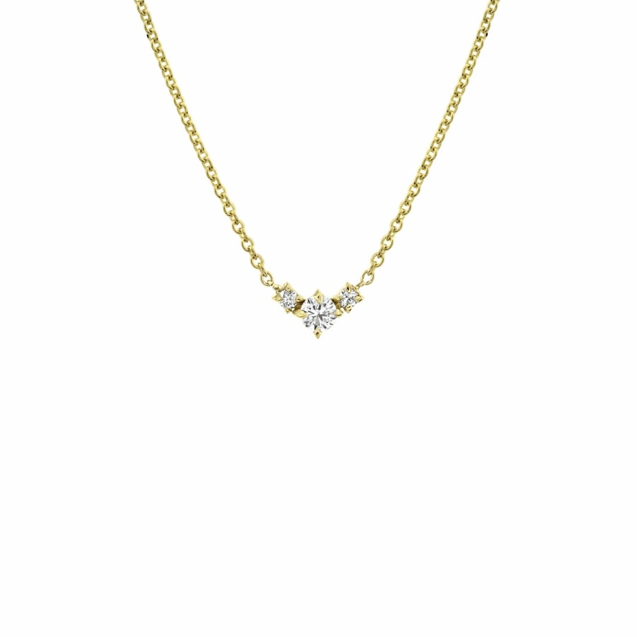 Necklaces Lizzie Mandler | Eclat Triple Diamond V Necklace