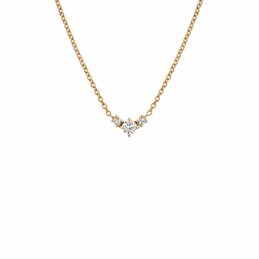 Necklaces Lizzie Mandler | Eclat Triple Diamond V Necklace