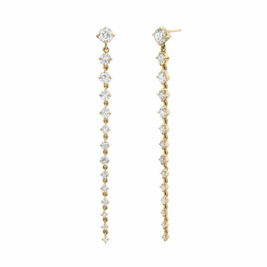 Ready To Ship Lizzie Mandler | Xl Eclat Graduated Earrings Yellow Gold / White Diamond