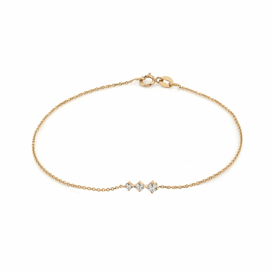 Bracelets Lizzie Mandler | Triple Diamond Floating Bracelet