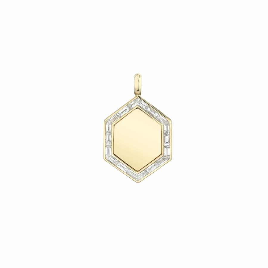 Charms Lizzie Mandler | Large Baguette Border Hexagon Charm