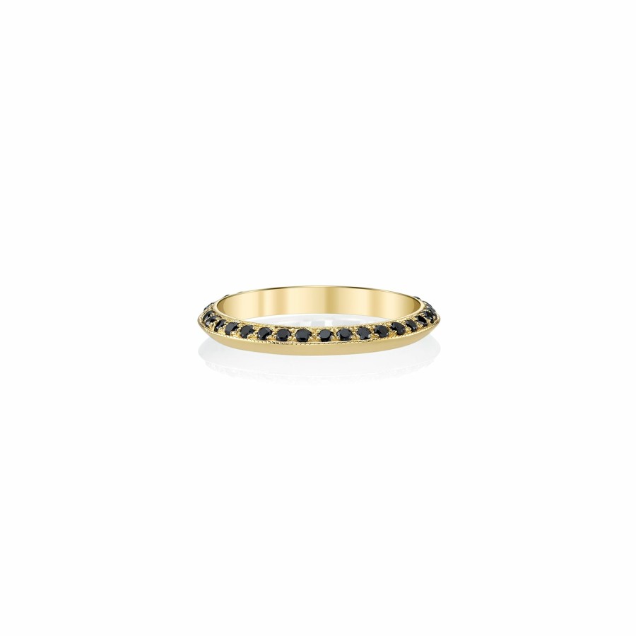 Rings Lizzie Mandler | One Sided Pave Knife Edge Band