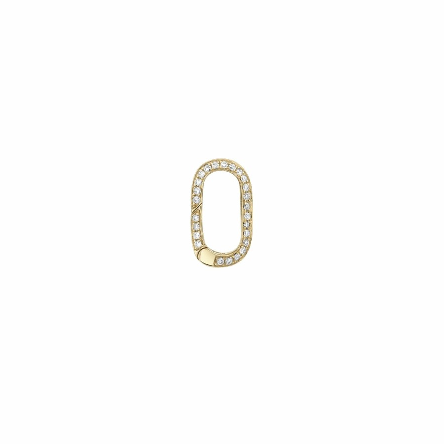 Ready To Ship Lizzie Mandler | Small Pave Diamond Charm Clip Yellow Gold / White Diamond