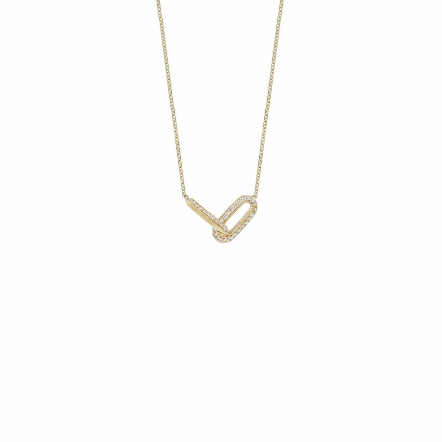 Necklaces Lizzie Mandler | One Sided Pave Linked Necklace