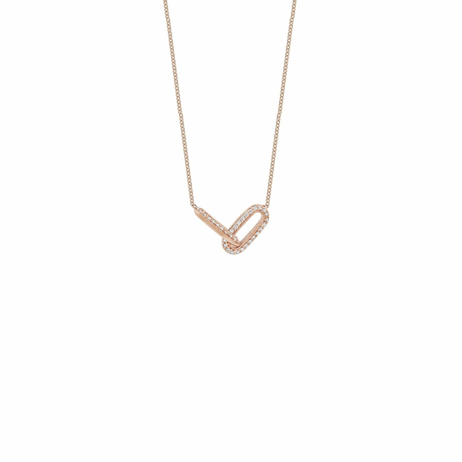 Necklaces Lizzie Mandler | One Sided Pave Linked Necklace