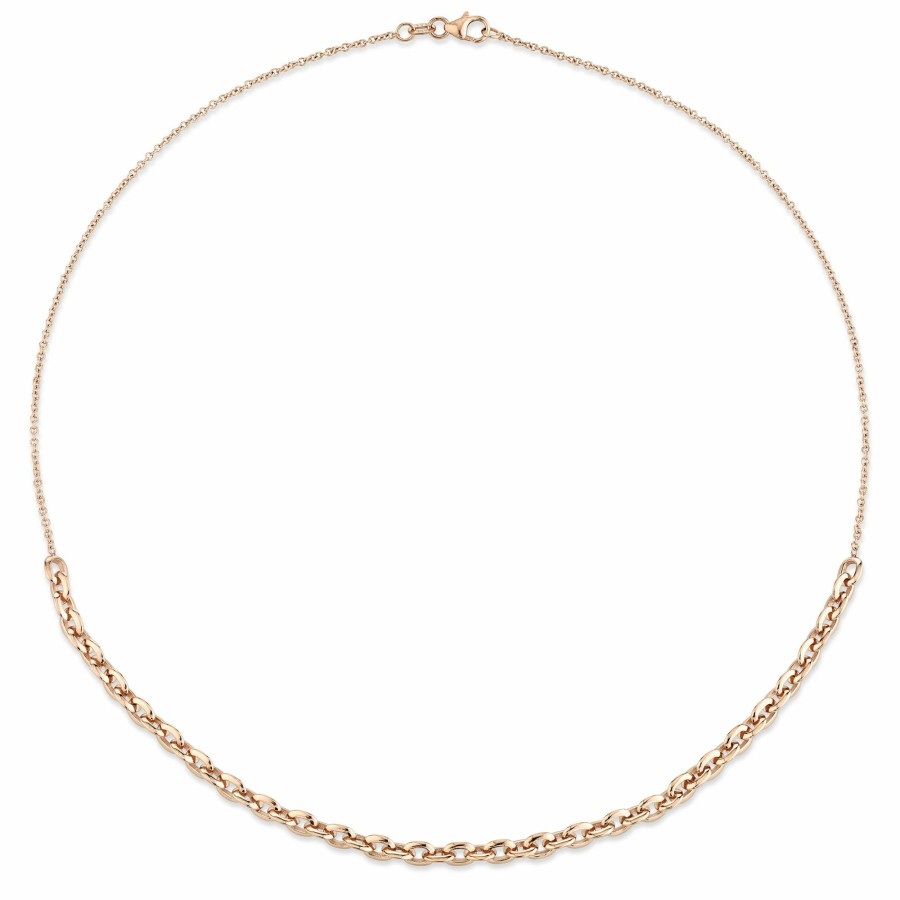 Necklaces Lizzie Mandler | Mixed Xs Knife Edge Oval Link Cable Chain