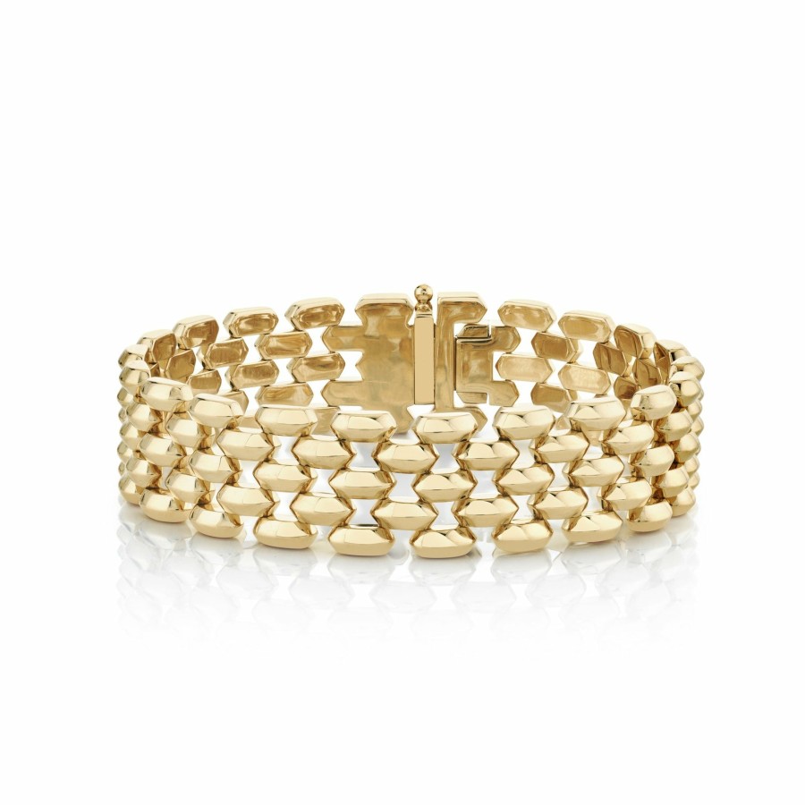 Ready To Ship Lizzie Mandler | Five Row Cleo Bracelet Yellow Gold