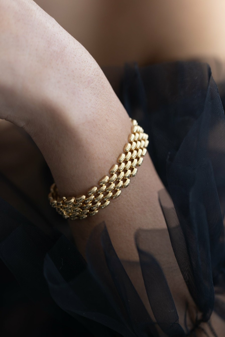 Ready To Ship Lizzie Mandler | Five Row Cleo Bracelet Yellow Gold