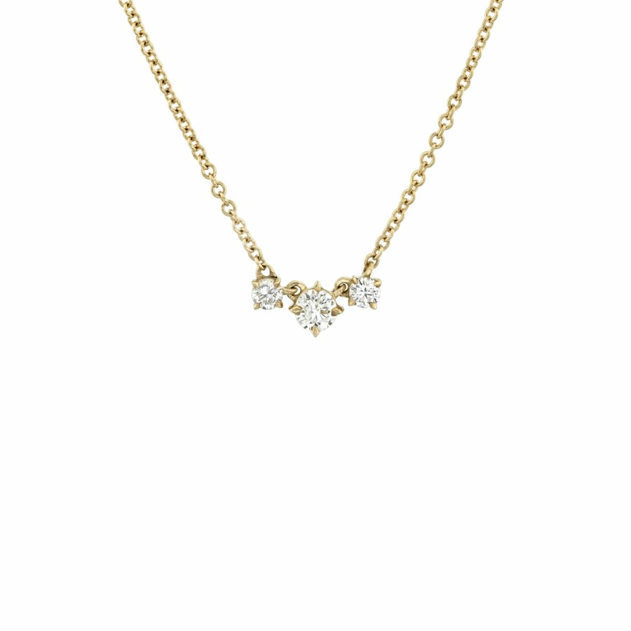 Necklaces Lizzie Mandler | Eclat Three Diamond Necklace