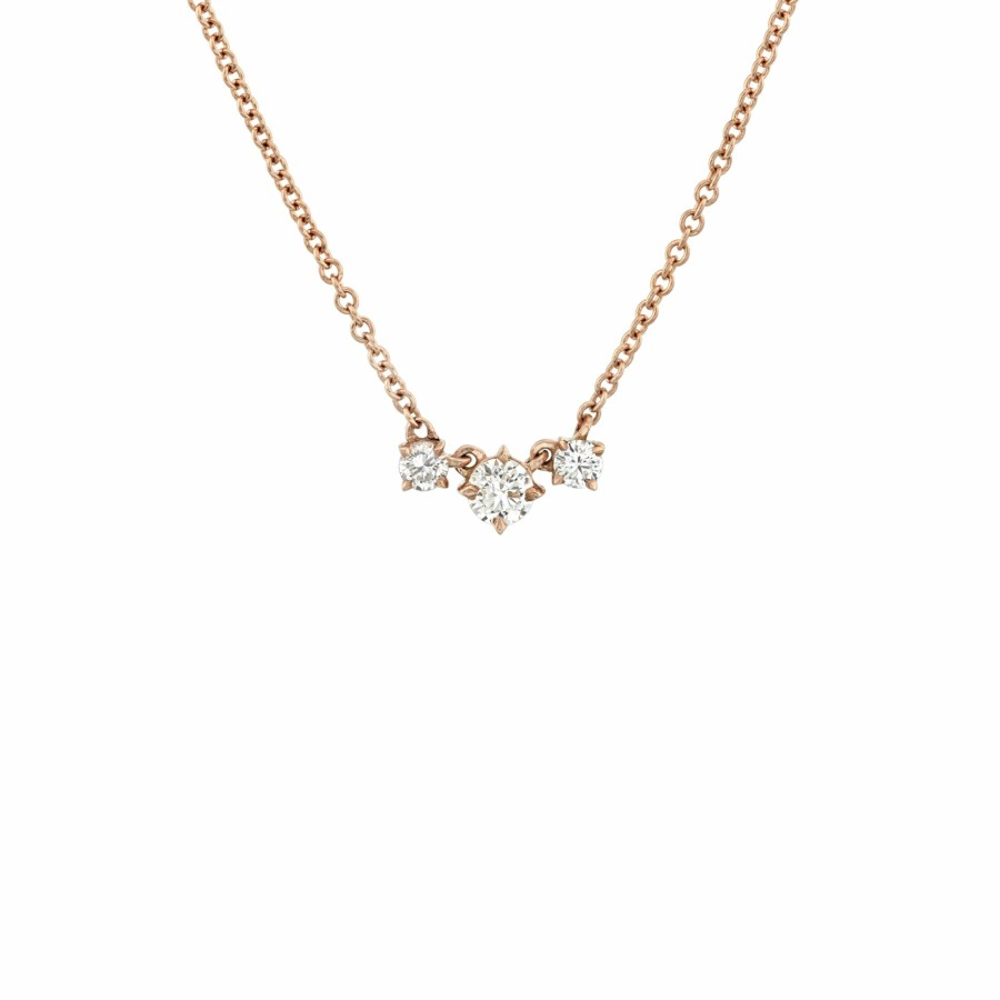 Necklaces Lizzie Mandler | Eclat Three Diamond Necklace