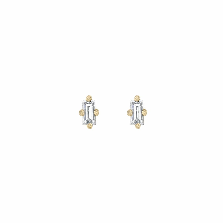 Earrings Lizzie Mandler | Baguette Mini Stud