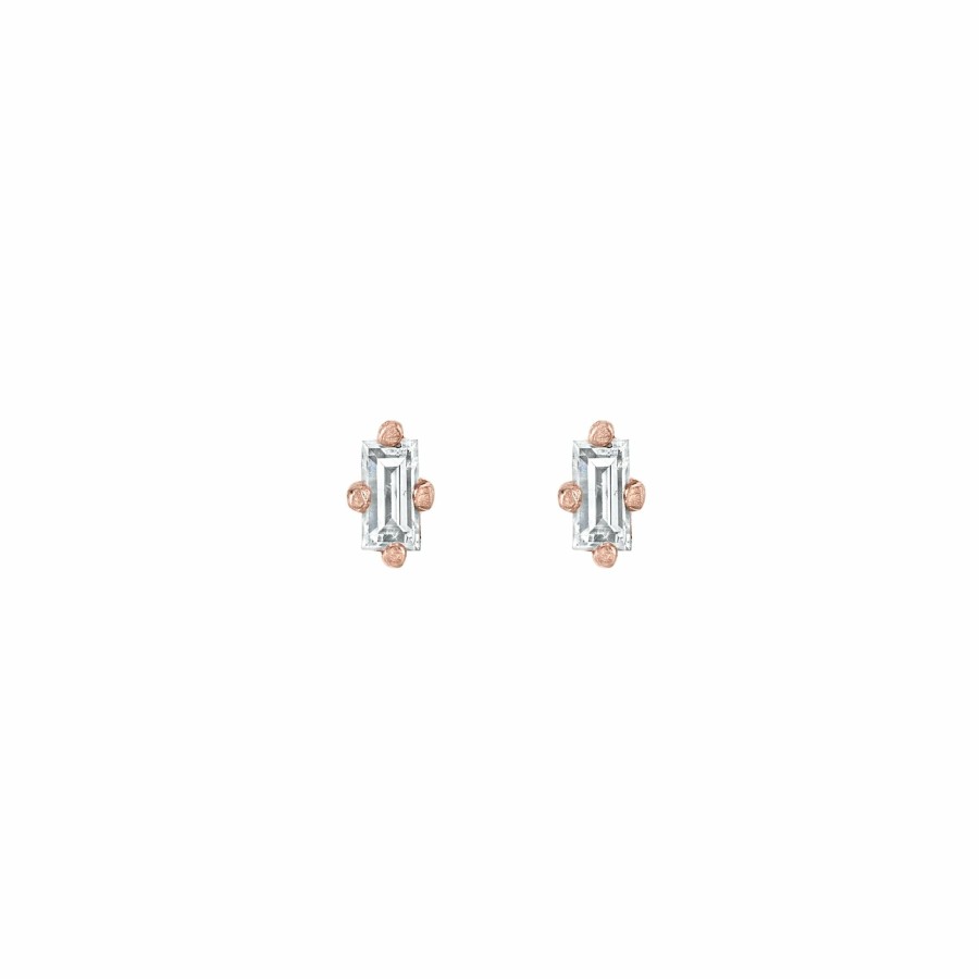 Earrings Lizzie Mandler | Baguette Mini Stud