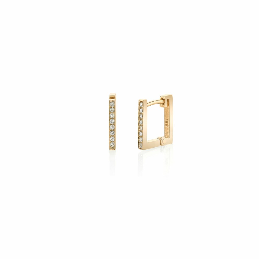 Earrings Lizzie Mandler | Petite Square Huggies