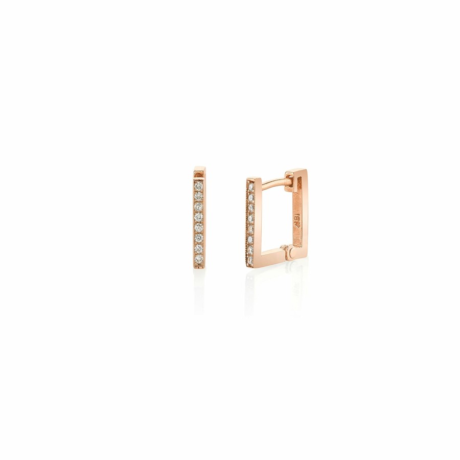 Earrings Lizzie Mandler | Petite Square Huggies