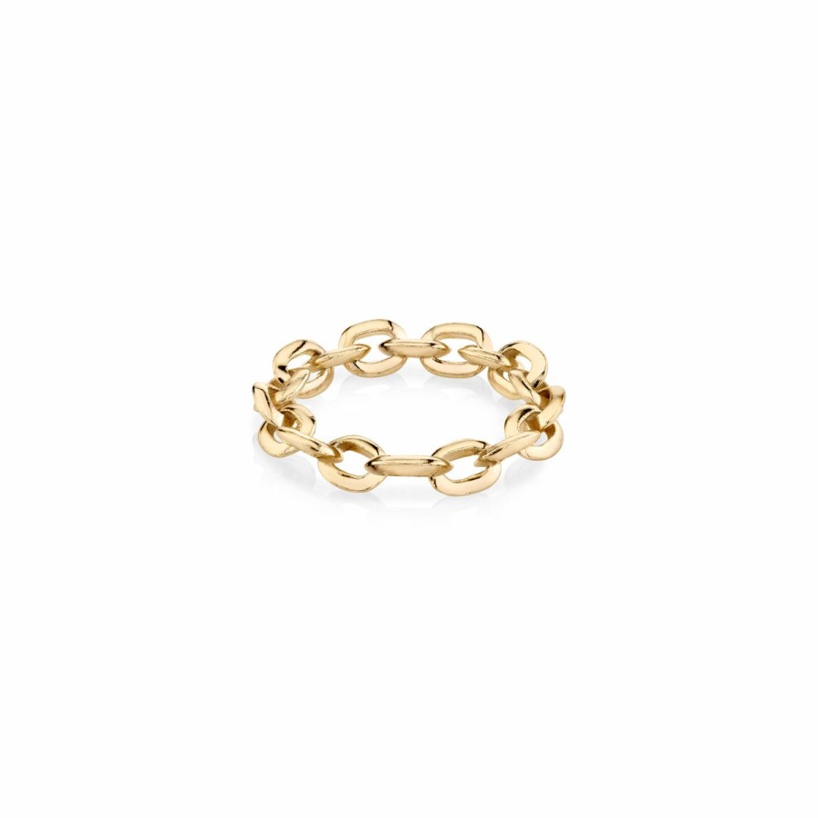 Ready To Ship Lizzie Mandler | Xs Knife Edge Oval Link Ring Yellow