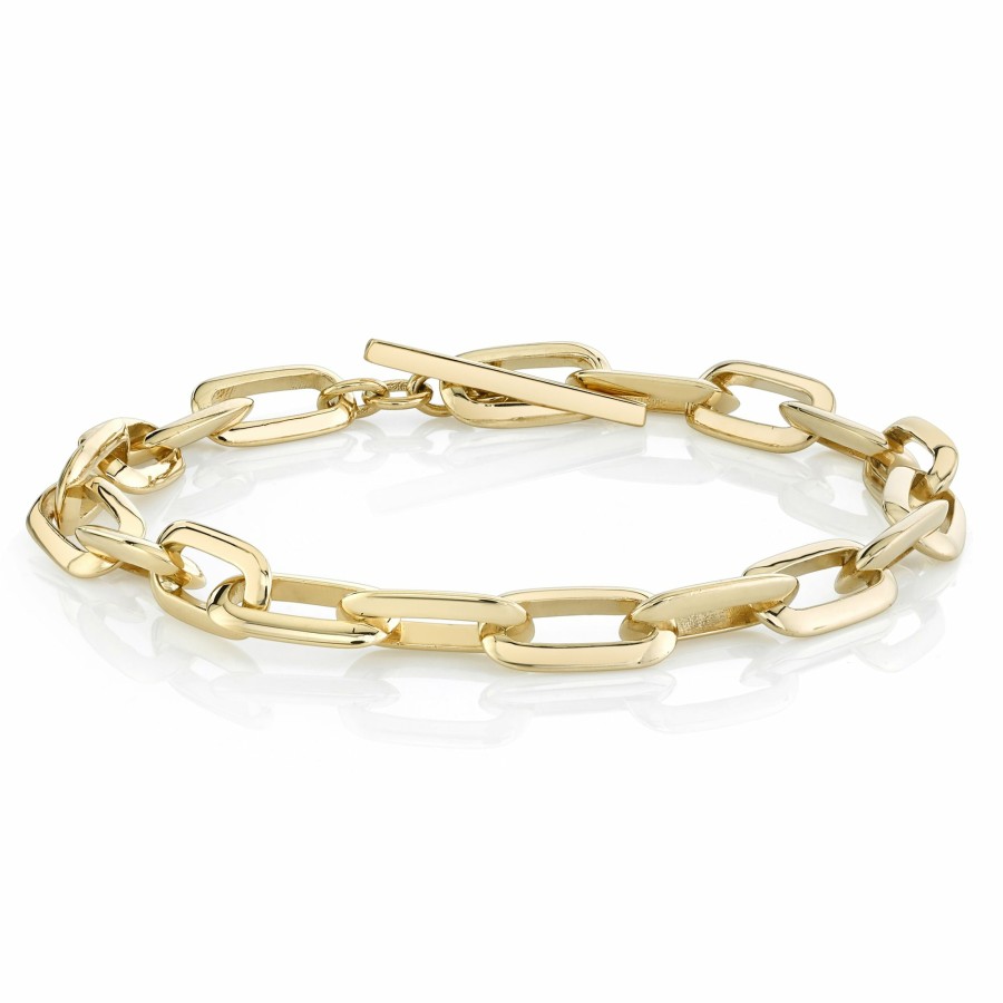 Bracelets Lizzie Mandler | Chubby Large Link Knife Edge Chain Bracelet