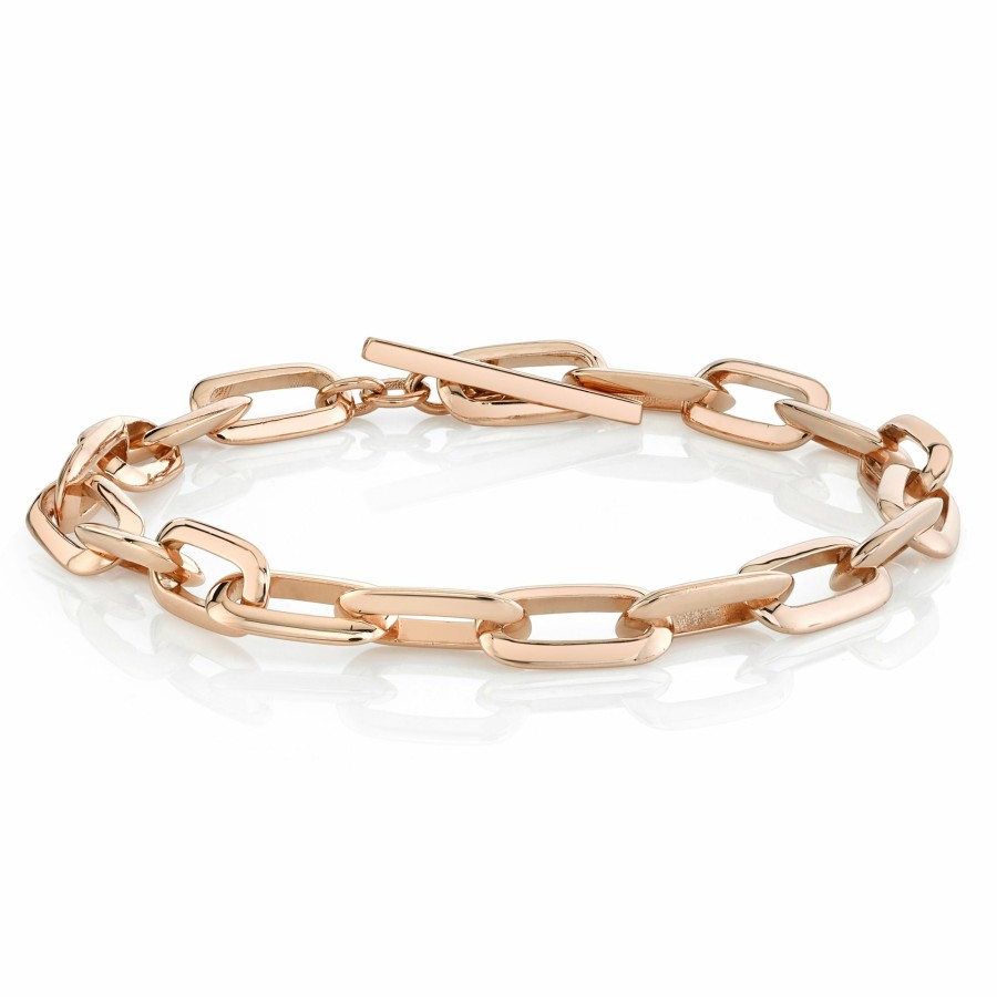 Bracelets Lizzie Mandler | Chubby Large Link Knife Edge Chain Bracelet