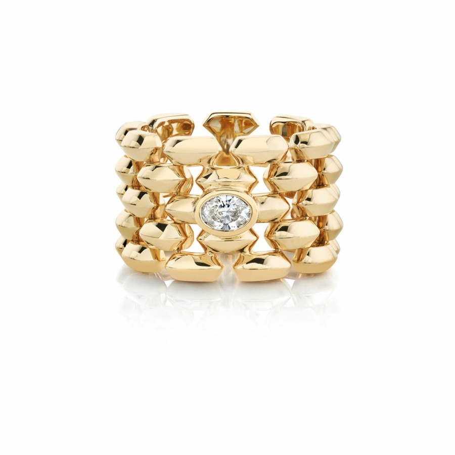 Rings Lizzie Mandler | Five Row Cleo Ring With Oval Diamond