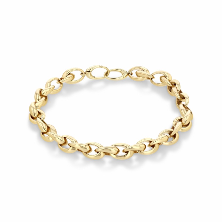 Ready To Ship Lizzie Mandler | Crescent Link Chain Bracelet Yellow Gold / Smooth