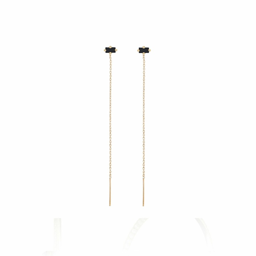 Earrings Lizzie Mandler | Black Diamond Floating Threads