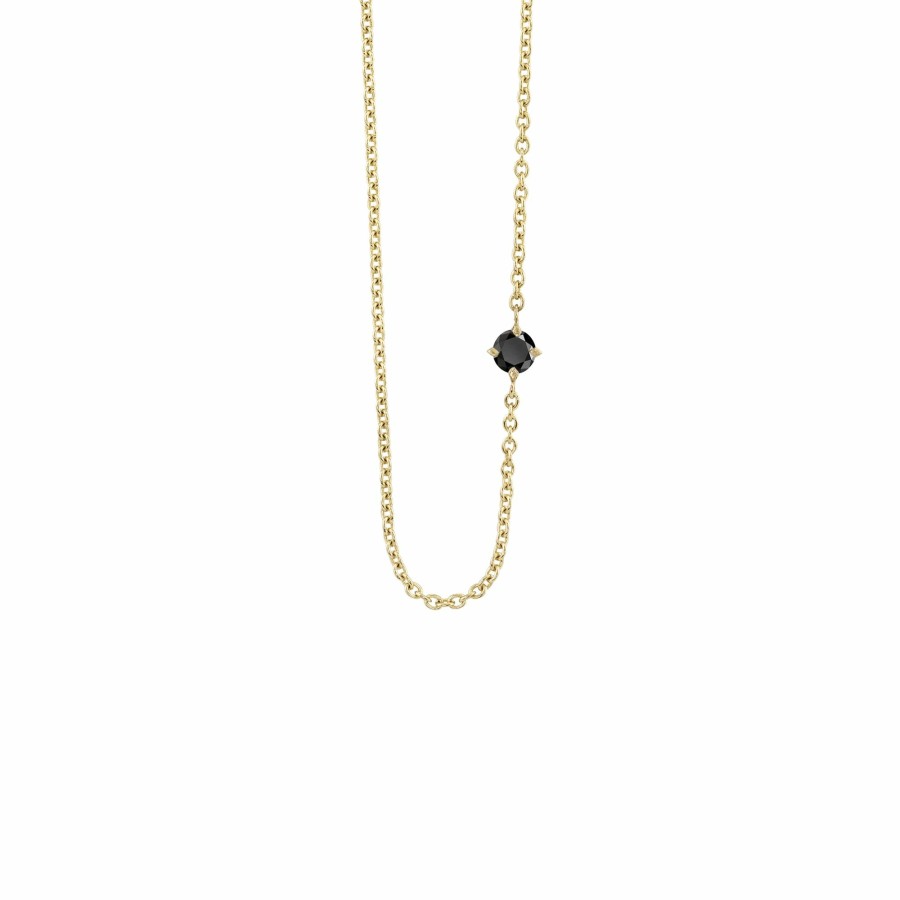 Necklaces Lizzie Mandler | Black Diamond Floating Necklace