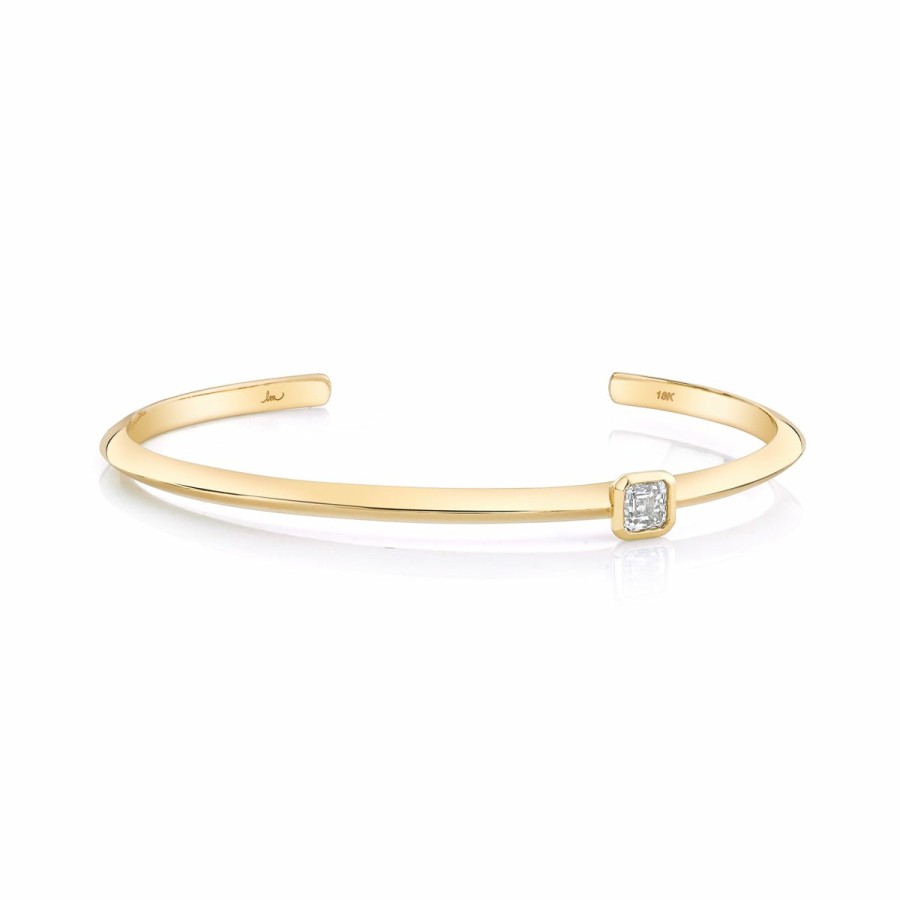 Bracelets Lizzie Mandler | Asscher Cut Offset Cuff