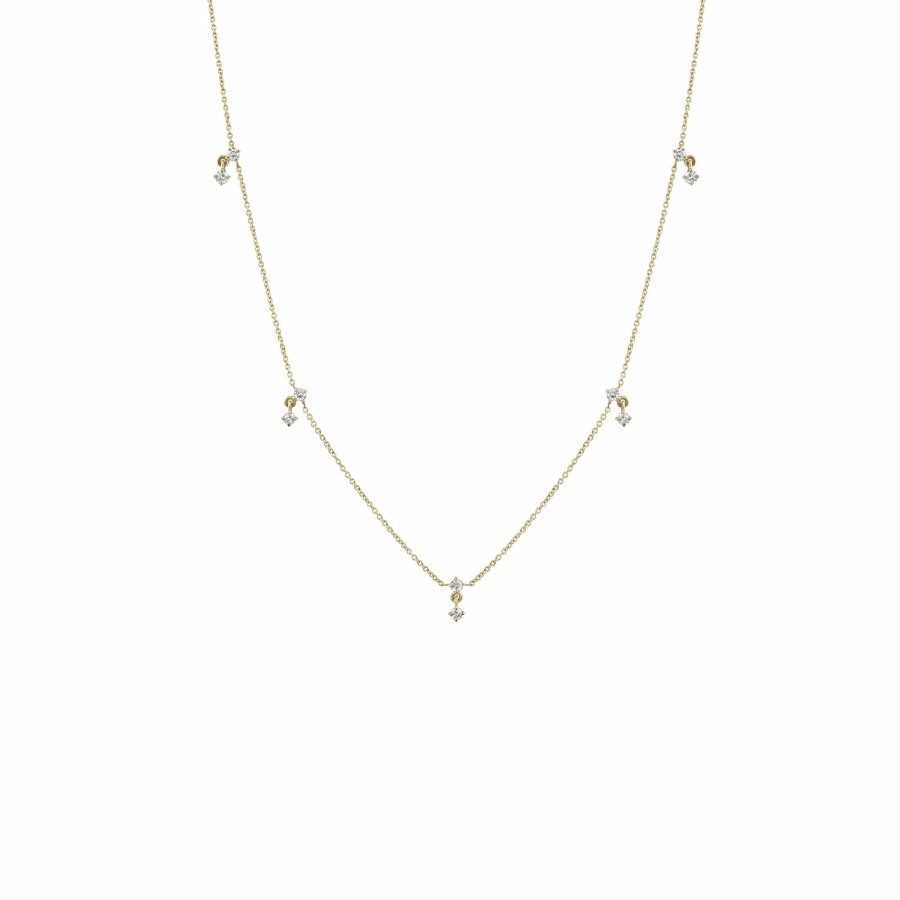 Ready To Ship Lizzie Mandler | Eclat Diamond Station Necklace Yellow Gold / White Diamond