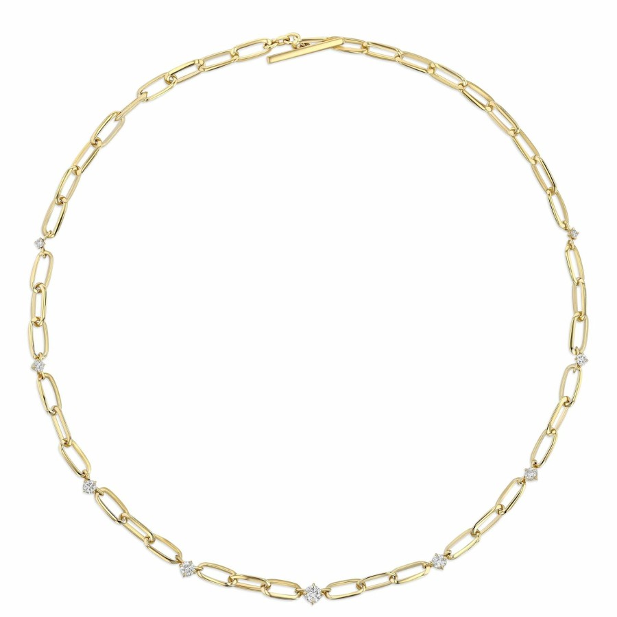 Necklaces Lizzie Mandler | Og Link + Graduated Station Diamonds Necklace