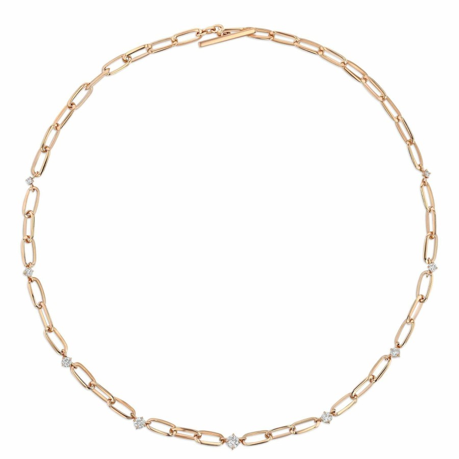 Necklaces Lizzie Mandler | Og Link + Graduated Station Diamonds Necklace