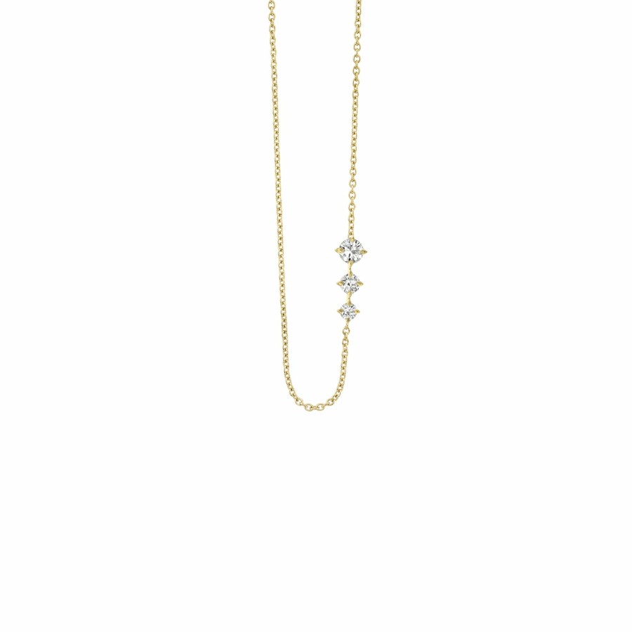 Necklaces Lizzie Mandler | Triple Diamond Floating Necklace