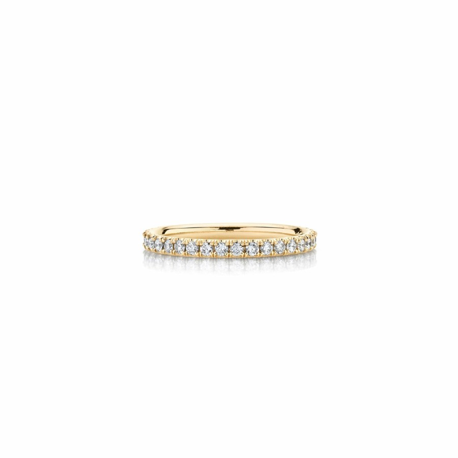 Ready To Ship Lizzie Mandler | 2Mm U Set Pave Eternity Band Yellow Gold / Eternity