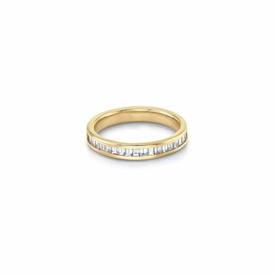 Rings Lizzie Mandler | Petite Vertical Baguette Half Eternity Band