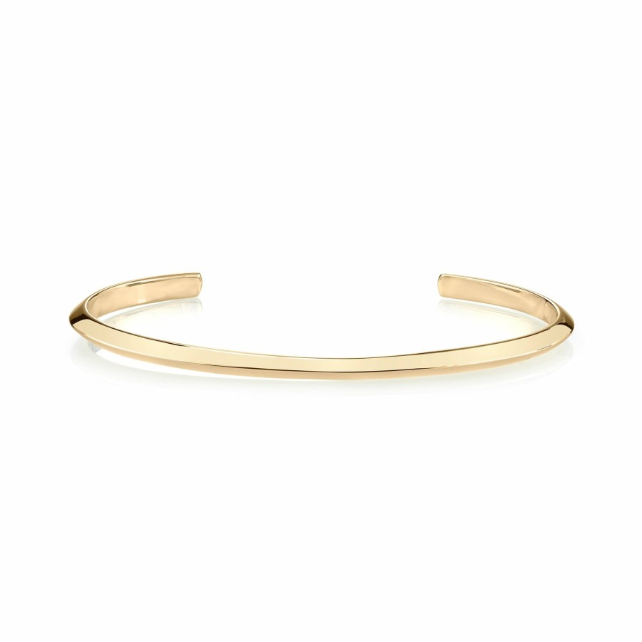 Ready To Ship Lizzie Mandler | Knife Edge Cuff Yellow Gold"