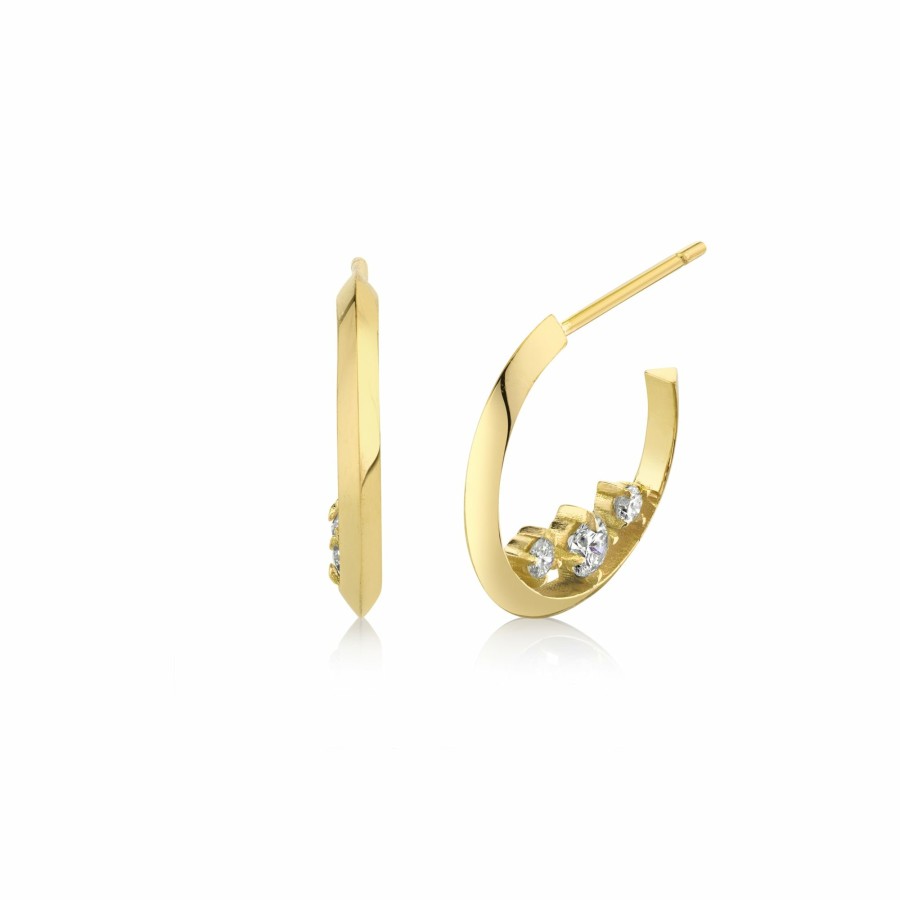 Earrings Lizzie Mandler | Small Eclat Diamond Hoops