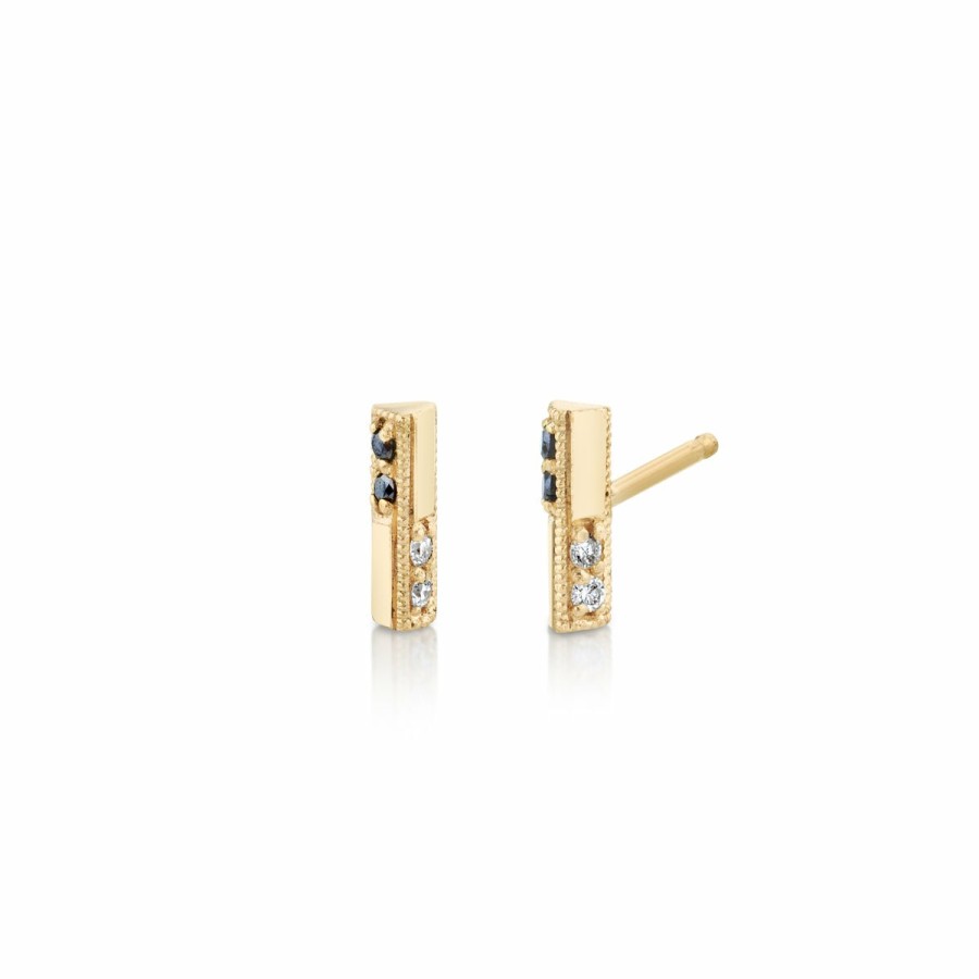 Earrings Lizzie Mandler | Knife Edge Stud With Othello Switch Pave