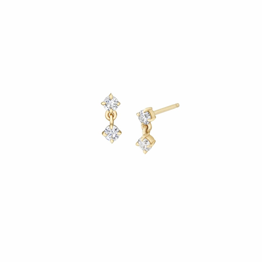 Ready To Ship Lizzie Mandler | Petite Eclat Diamond Drops Yellow Gold