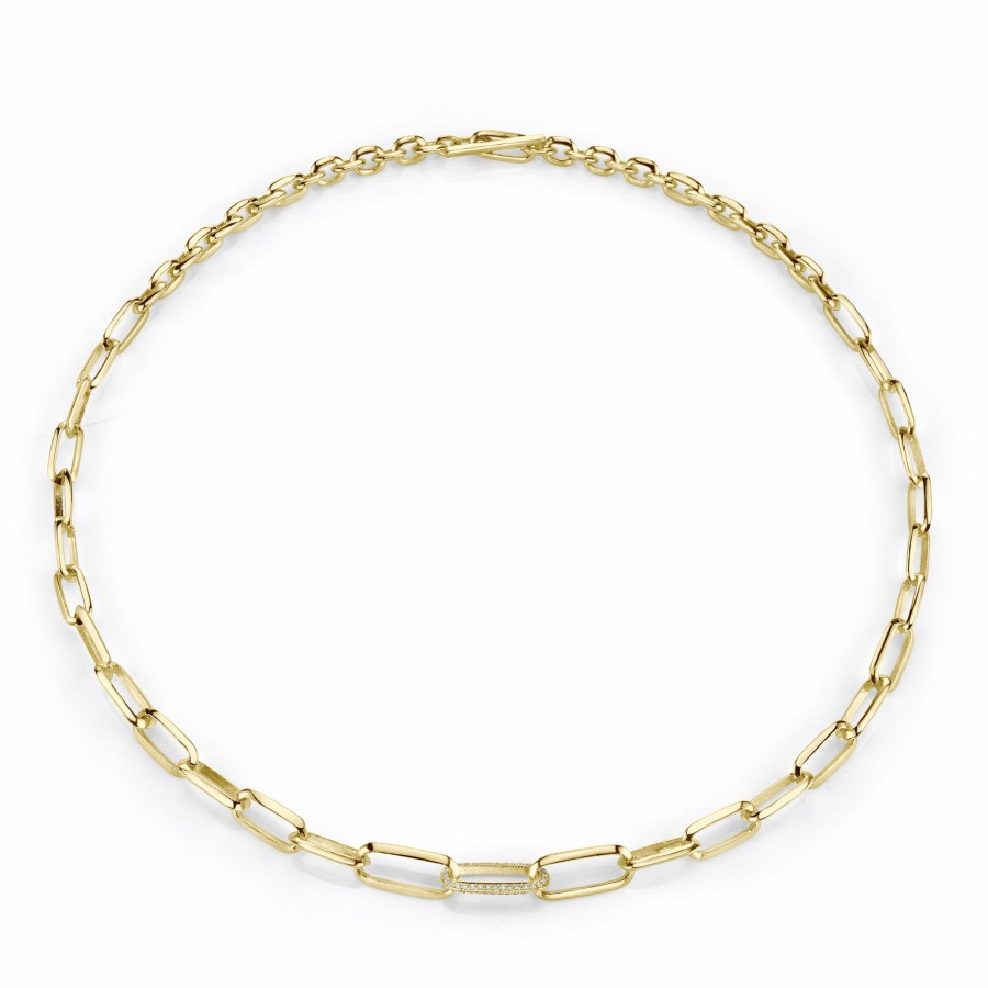 Necklaces Lizzie Mandler | Graduated Choker With Pave Center