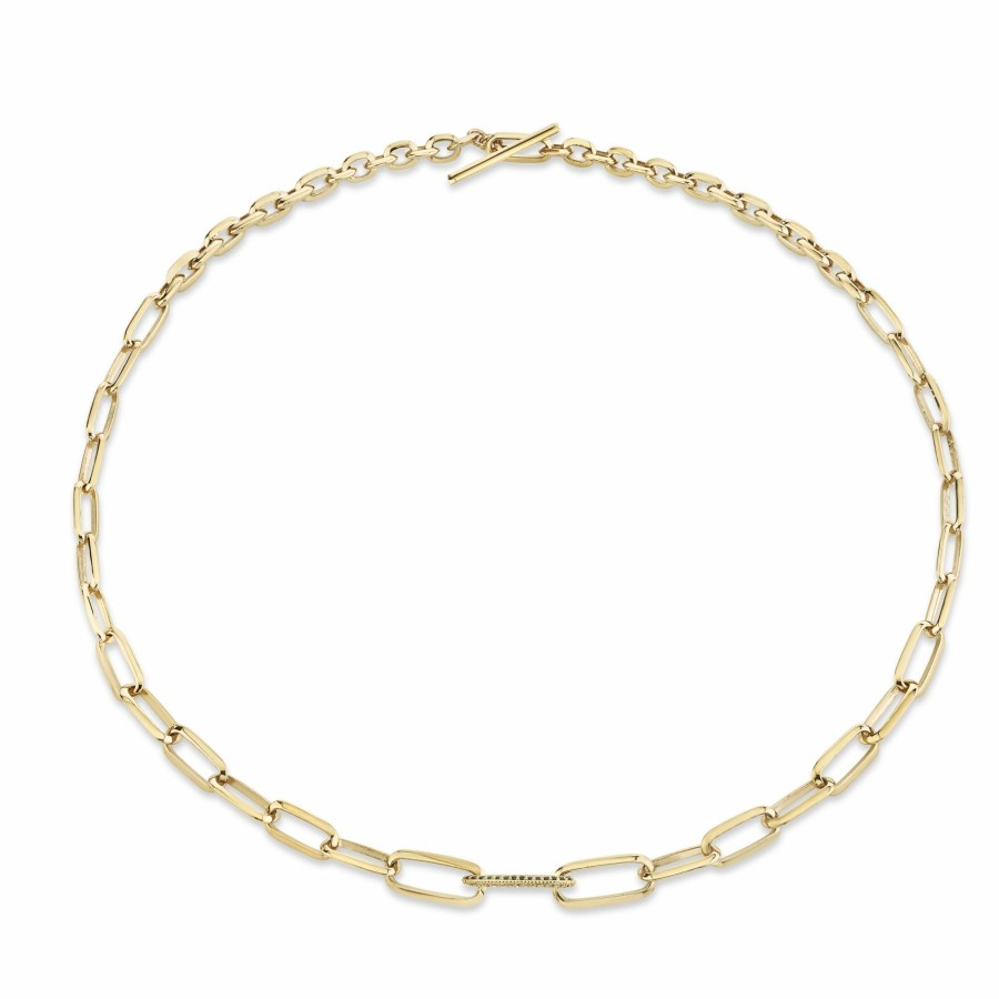 Necklaces Lizzie Mandler | Graduated Choker With Pave Center