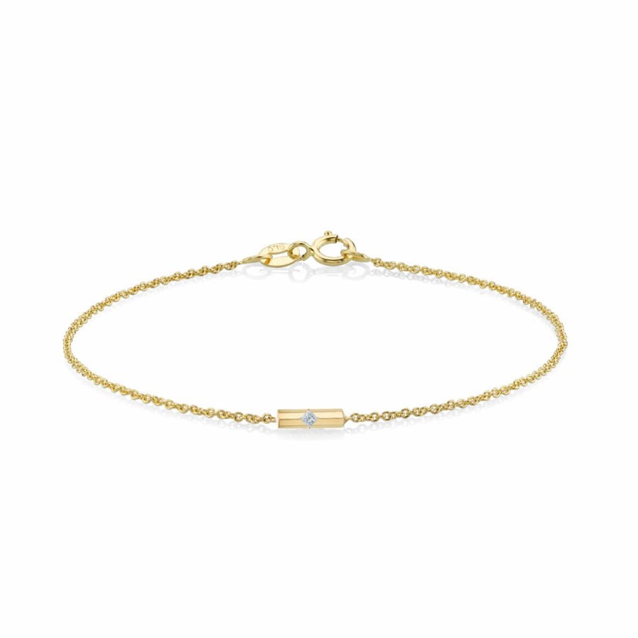 Bracelets Lizzie Mandler | Knife Edge Princess Cut Bar Bracelet